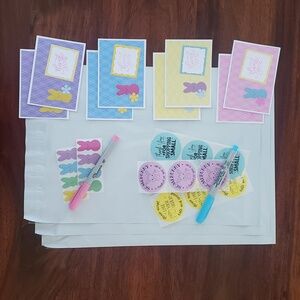 60 Piece Easter Spring Shipping Bundle | Cards Stickers Polymailers